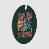 Gepersonaliseerde Zipcode Kleine Stad Kerstmis Roz Ornament (voorkant)