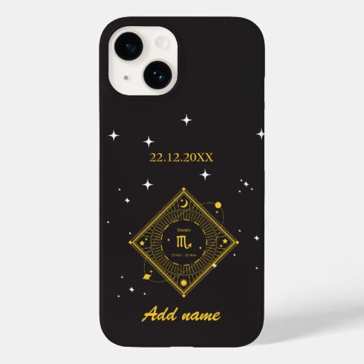 Gepersonaliseerde Zodiac Aangepaste naam Schorpioe Case-Mate iPhone Case (Achterkant)