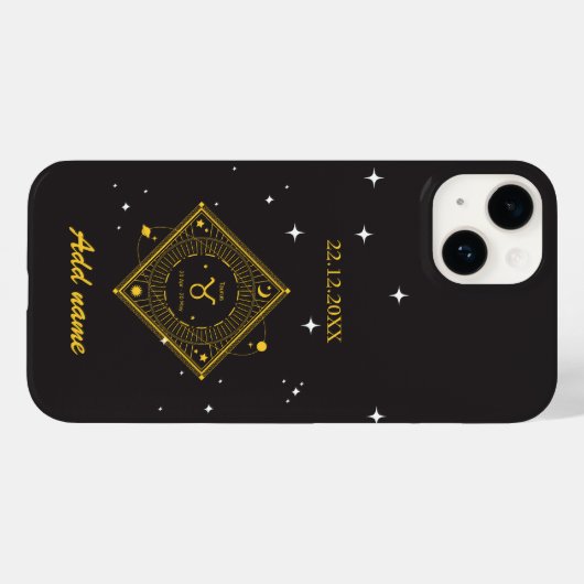 Gepersonaliseerde Zodiac aangepaste naam Taurus Case-Mate iPhone Case (Achterkant (horizontaal))
