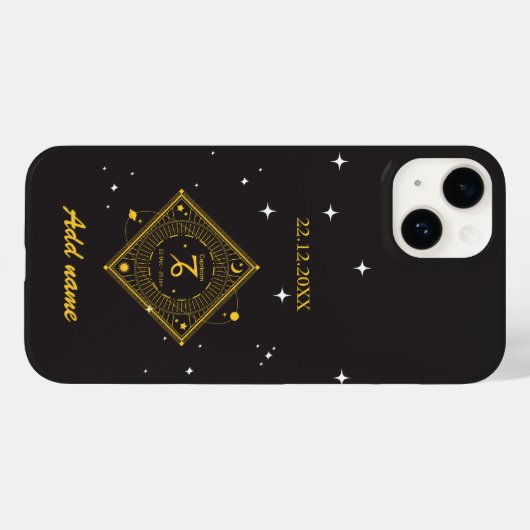 Gepersonaliseerde Zodiac Custom naam Steenbok Case-Mate iPhone Case (Achterkant (horizontaal))