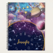 gepersonaliseerde zodiale constellatie nebula plan planner (Voorkant)