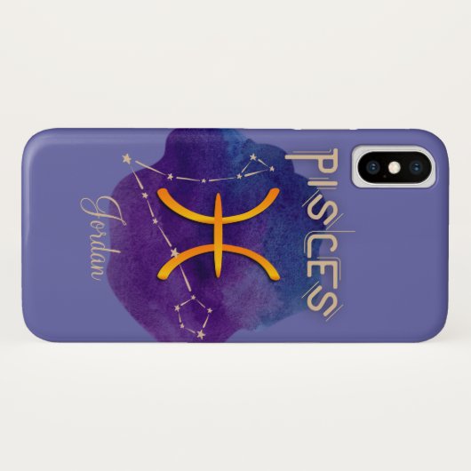 Gepersonaliseerde zodische Sign Pisces Constellati Case-Mate iPhone Case (Achterkant (horizontaal))