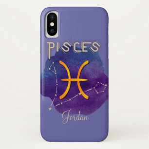 Gepersonaliseerde zodische Sign Pisces Constellati Case-Mate iPhone Case