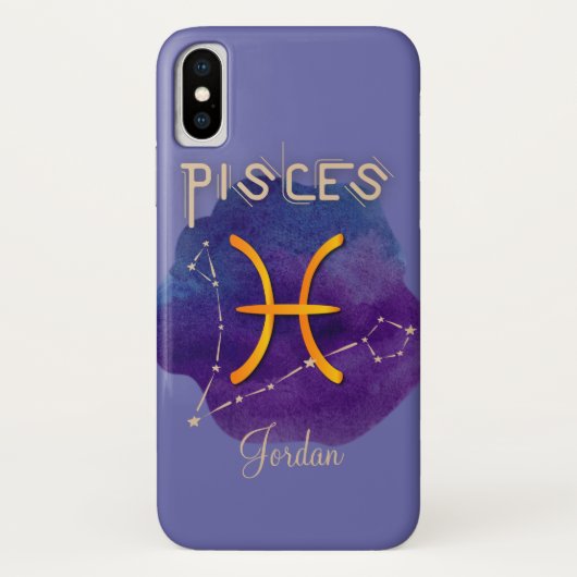 Gepersonaliseerde zodische Sign Pisces Constellati Case-Mate iPhone Case (Achterkant)