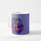 Gepersonaliseerde zodische Sign Pisces Constellati Koffiemok (Voorkant links)