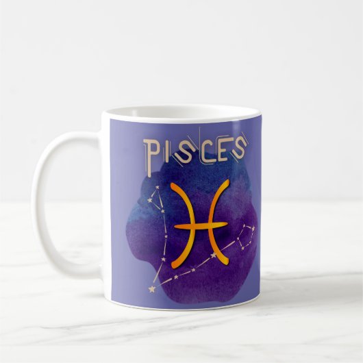 Gepersonaliseerde zodische Sign Pisces Constellati Koffiemok (Links)