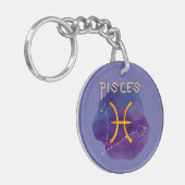 Gepersonaliseerde zodische Sign Pisces Constellati Sleutelhanger (Voorkant Links)