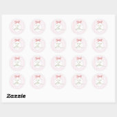 Gepersonaliseerde Zoe Baby Girl Nursery Bow & Ging Ronde Sticker (Vel)