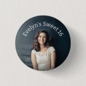Gepersonaliseerde zoete 16 foto ronde button 3,2 cm (Voorkant)