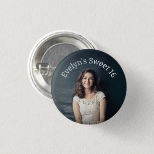 Gepersonaliseerde zoete 16 foto ronde button 3,2 cm