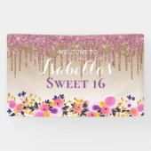 Gepersonaliseerde zoete 16 | Klitter voor het uits Spandoek (Horizontaal)