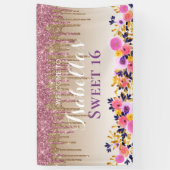 Gepersonaliseerde zoete 16 | Klitter voor het uits Spandoek (Verticaal)