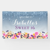 Gepersonaliseerde zoete 16 | Klitter voor het uits Spandoek (Horizontaal)