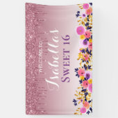 Gepersonaliseerde zoete 16 | Klitter voor het uits Spandoek (Verticaal)