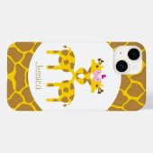 Gepersonaliseerde zoete Giraffes in liefde Case-Mate iPhone Case (Achterkant (horizontaal))