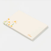 Gepersonaliseerde zoete roze achtergrond bloemen post-it® notes (Schuin)