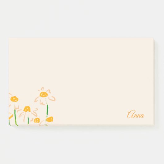 Gepersonaliseerde zoete roze achtergrond bloemen post-it® notes (Voorkant)