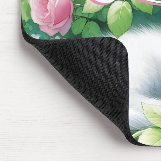 Gepersonaliseerde zoete witte kitten napping muismat (Hoek)