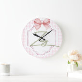 Gepersonaliseerde Zoey Baby Girl Nursery Bow & Gin Grote Klok (Huis)