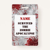 Gepersonaliseerde Zombie Apocalypse Bloed Lanyard Badge (Voorkant)