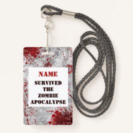 Gepersonaliseerde Zombie Apocalypse Bloed Lanyard Badge
