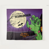 Gepersonaliseerde Zombie Halloween Party Foto Acht Wandkleed (Voorkant (horizontaal))
