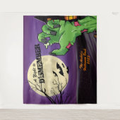 Gepersonaliseerde Zombie Halloween Party Foto Acht Wandkleed (Voorkant)