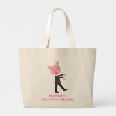 Gepersonaliseerde Zombie Pig Halloween Costume Kin Grote Tote Bag (Achterkant)