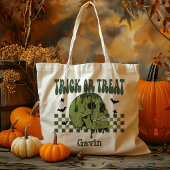 Gepersonaliseerde Zombie Skull Boy Trick or treat  Tote Bag