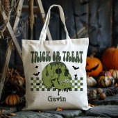 Gepersonaliseerde Zombie Skull Boy Trick or treat  Tote Bag