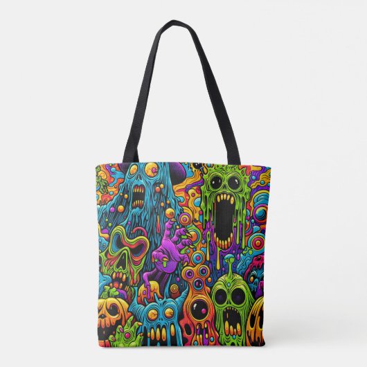Gepersonaliseerde Zombies Halloween Trick or treat Tote Bag (Achterkant)