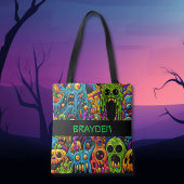 Gepersonaliseerde Zombies Halloween Trick or treat Tote Bag