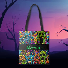 Gepersonaliseerde Zombies Halloween Trick or treat Tote Bag