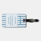 Gepersonaliseerde Zomer Bad Pug Line Art Bagagelabel (Achterkant horizontaal)