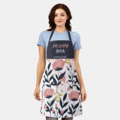 Gepersonaliseerde Zomer Bloemen Vrouwen Schort (Gedragen)