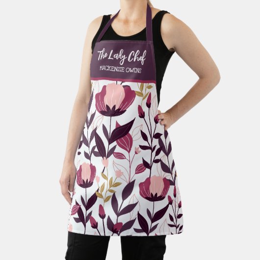 Gepersonaliseerde Zomer Bloemen Vrouwen Schort (Insitu)