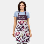 Gepersonaliseerde Zomer Bloemen Vrouwen Schort (Gedragen)