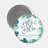 Gepersonaliseerde zomer bloemenbruiloft | Magneet (Voorkant / Achterkant)