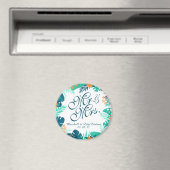 Gepersonaliseerde zomer bloemenbruiloft | Magneet (Insitu (Vaatwasser))