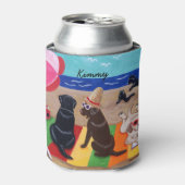Gepersonaliseerde Zomer Breeze Labradors Schildere Blikjeskoeler (Blikje Voorkant)