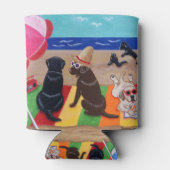 Gepersonaliseerde Zomer Breeze Labradors Schildere Blikjeskoeler (Achterkant)