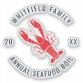 Gepersonaliseerde zomer familie kreeft kook sticker (Voorkant)