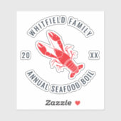 Gepersonaliseerde zomer familie kreeft kook sticker (Vel)