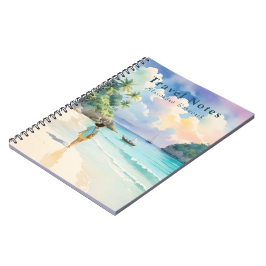 Gepersonaliseerde zomer op het strand Travel Notit Notitieboek (Linkerzijde)