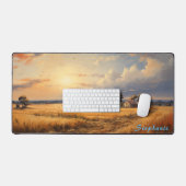 Gepersonaliseerde Zomer Veld Landschap Desk Mat (Keyboard & Muis)