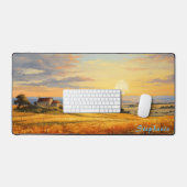 Gepersonaliseerde Zomer Veld Landschap Desk Mat (Keyboard & Muis)