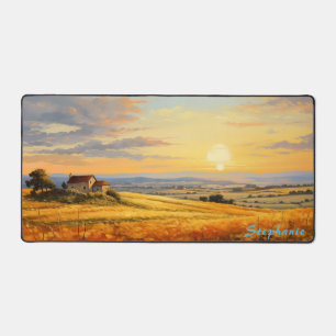 Gepersonaliseerde Zomer Veld Landschap Desk Mat