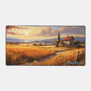 Gepersonaliseerde Zomer Veld Landschap Desk Mat