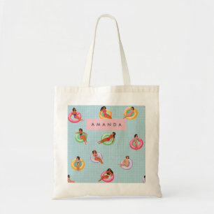 Gepersonaliseerde Zomer Vrouwen Ontspannen Op Zwem Tote Bag