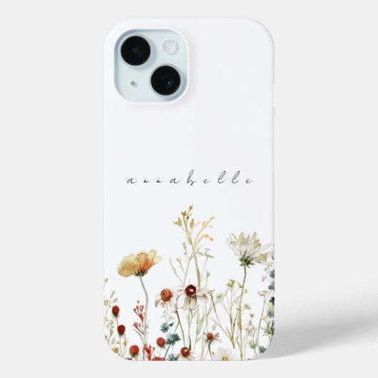 Gepersonaliseerde zomer Wildflower Border Case-Mate iPhone Case (Achterkant)